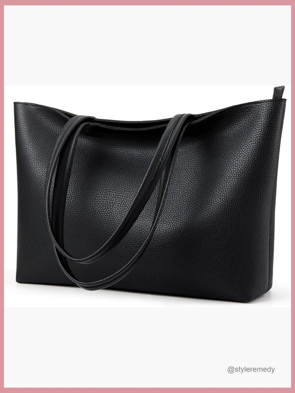 Faux Leather Zipper Tote Bag Satchel Shoulder Bag for Women Casual Work Travel
